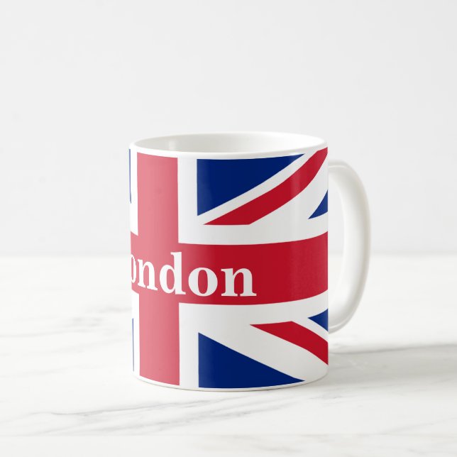 Caneca De Café Union Jack London ~ British Flag (Frente Esquerda)
