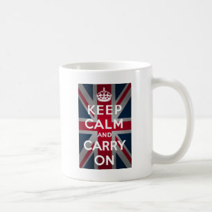 Caneca De Café Union Jack mantem a calma e continua
