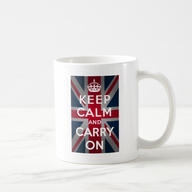 Caneca De Café Union Jack mantem a calma e continua (Direita)