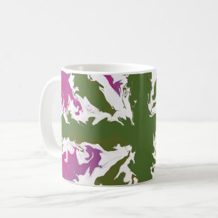 Caneca De Café Union Jack Painted UK Art Pink and Green Art Home