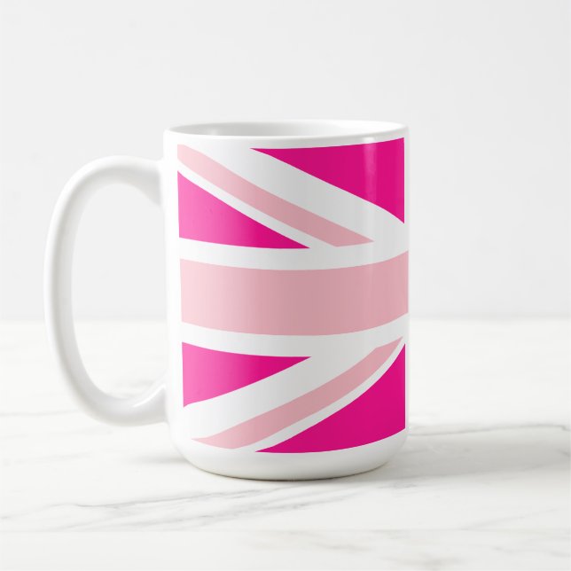 Caneca De Café Union Jack Rosa Profundo (Esquerda)