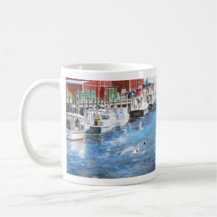 Caneca De Café Union Wharf Portland, Maine Watercolor