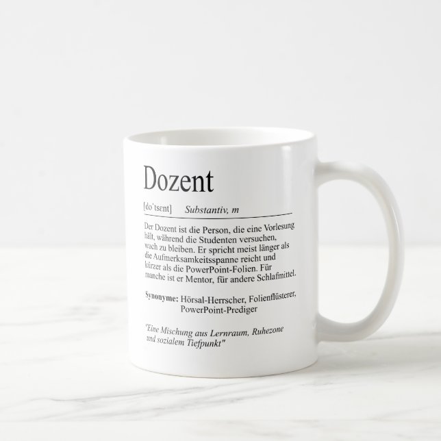 Caneca De Café Unispruch "Dozent" Student Geschenk, Studenten (Direita)
