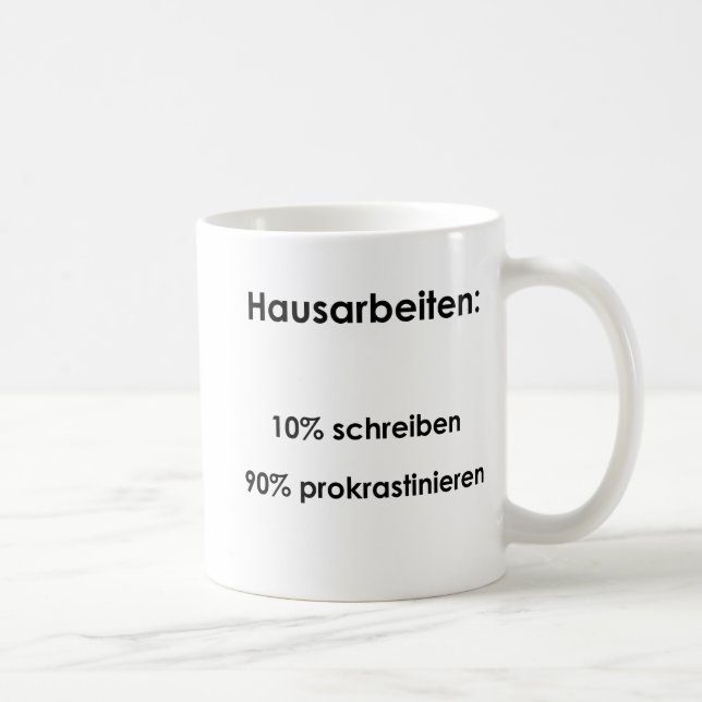 Caneca De Café Unispruch "Hausarbeiten" Geschenk, Studenten (Direita)