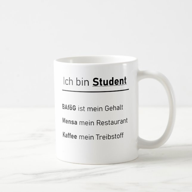 Caneca De Café Unispruch "Ich bin Student" Geschenk, Studenten (Direita)
