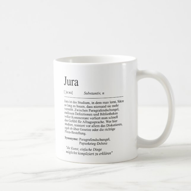 Caneca De Café Unispruch "Jura" Student Geschenk, Studenten (Direita)