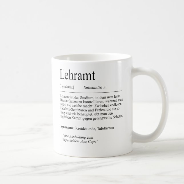Caneca De Café Unispruch "Lehramt" Geschenk, Studenten (Direita)