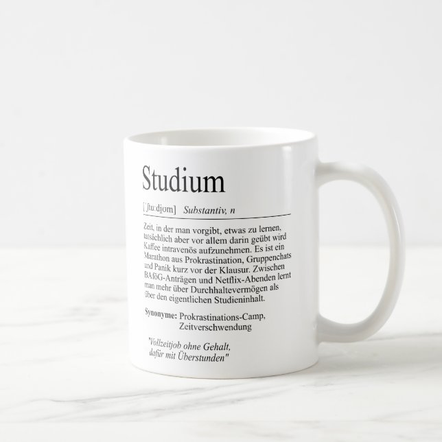 Caneca De Café Unispruch "Studium" Geschenk, Studenten (Direita)