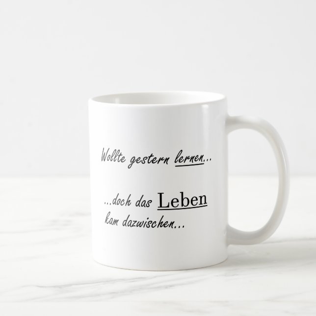 Caneca De Café Unispruch "wollte lernen" Geschenk, Studenten (Direita)