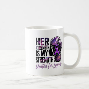 Caneca De Café United For Lupus Purple Awarness Ribbon And Boxin