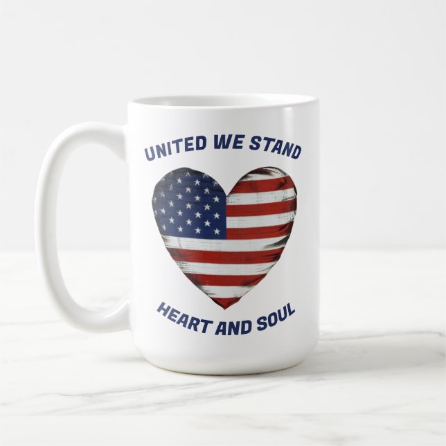 Caneca De Café United We Stand Patriotic (Esquerda)