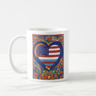 Caneca De Café Unity Hearts: Desenho do Patrimônio Hispânico