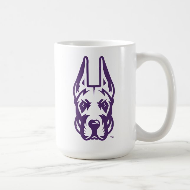 Caneca De Café Universidade de Albany Great Dane Mascot Head (Direita)