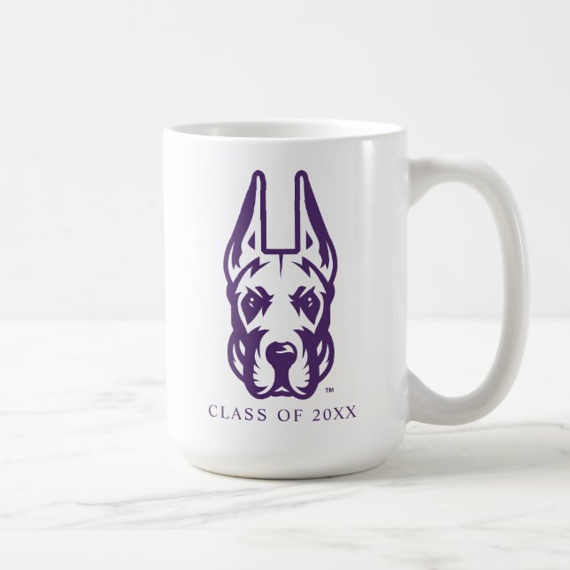 Caneca De Café Universidade de Albany Great Dane Mascot Head (Direita)