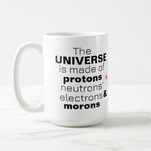 Caneca De Café Universo de Ciência Divertida Prótons Nêutrons Elé