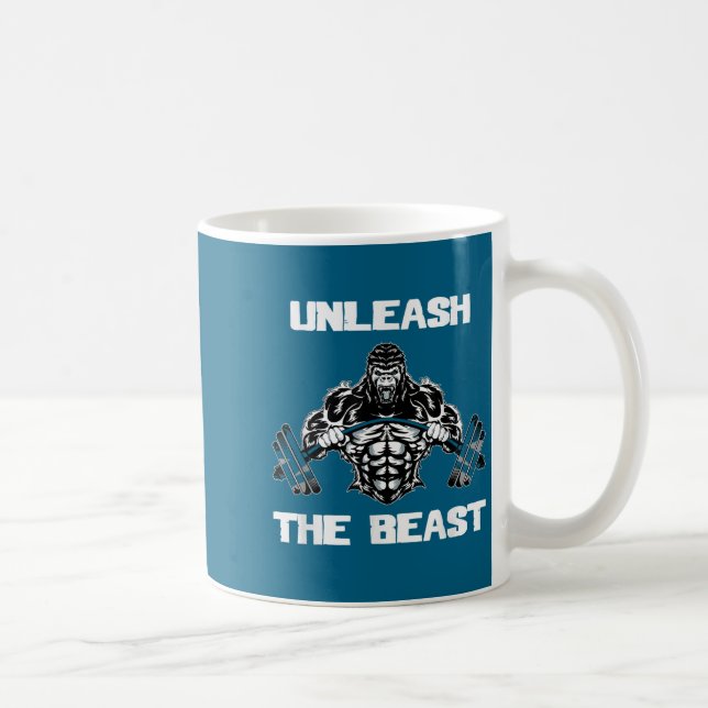 Caneca De Café Unleahe Gorilla Bodybuilding Motivational Gift  (Direita)