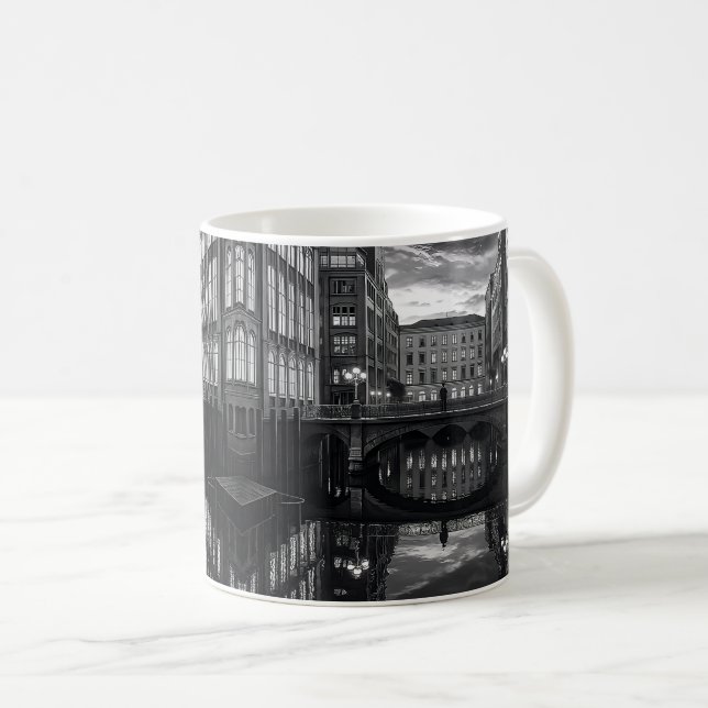 Caneca De Café Urban Bridge Reflection Calm (Frente Esquerda)