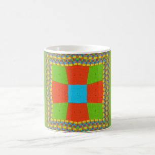 Caneca De Café "Urban Quilt" Arte de Padrão Geométrico Europeu