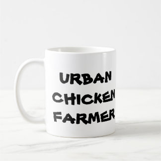 Caneca de café urbana do fazendeiro da galinha