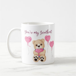Caneca De Café Ursa Amora Rosa Você é Meu Querido