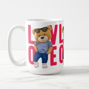Caneca De Café Ursa de pelúcia do Dia dos Namorados Design de Amo