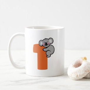 Caneca De Café Ursa Koala Fofa Um Ano Doce Aniversário de 1 Ano