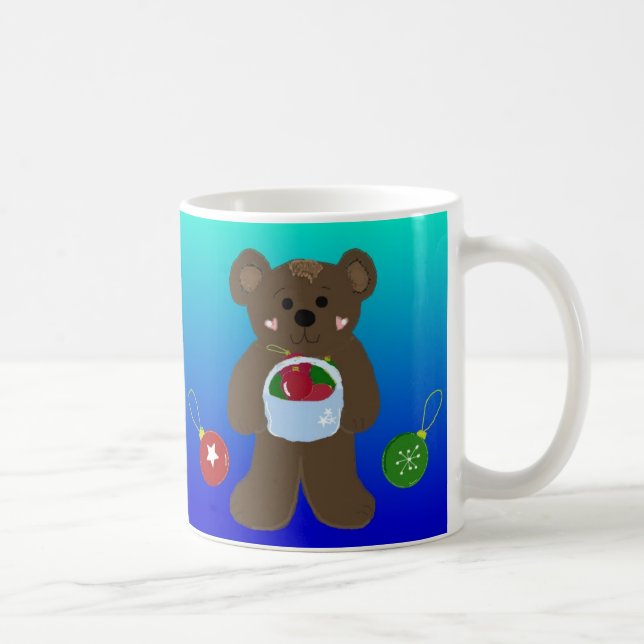 Caneca De Café Ursinho com uma Cesta de Enfeites (Direita)