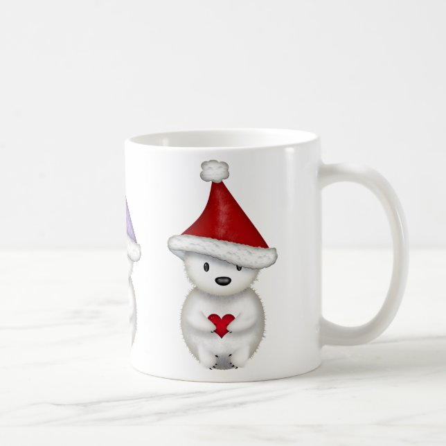 Caneca De Café Ursinho de Natal de Ursinhos Polares Bonitos (Direita)