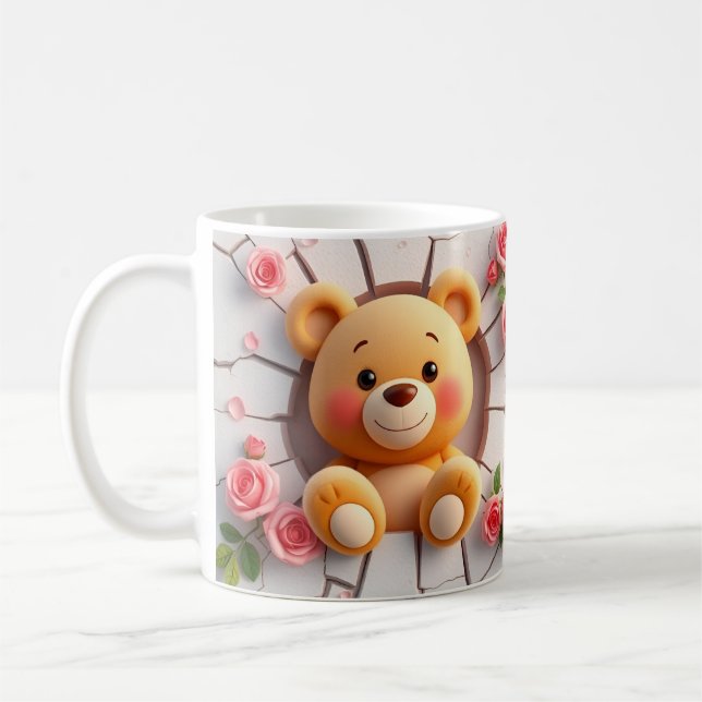 Caneca De Café ursinho de pelúcia doce Mug Wrap: Design 3D (Esquerda)