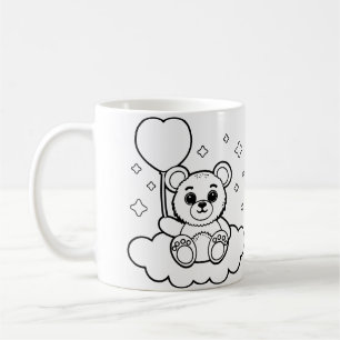 Caneca De Café ursinho de pelúcia fofo segurando uma bola em form