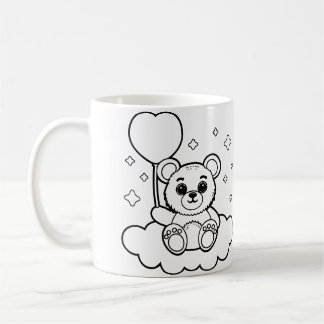 Caneca De Café ursinho de pelúcia fofo segurando uma bola em form