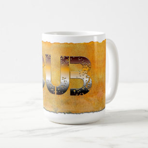 Caneca De Café Ursinho de SlipperyJoe, palavra cor laranja-castan