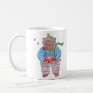 Caneca De Café Urso, abelhas e cappuccino