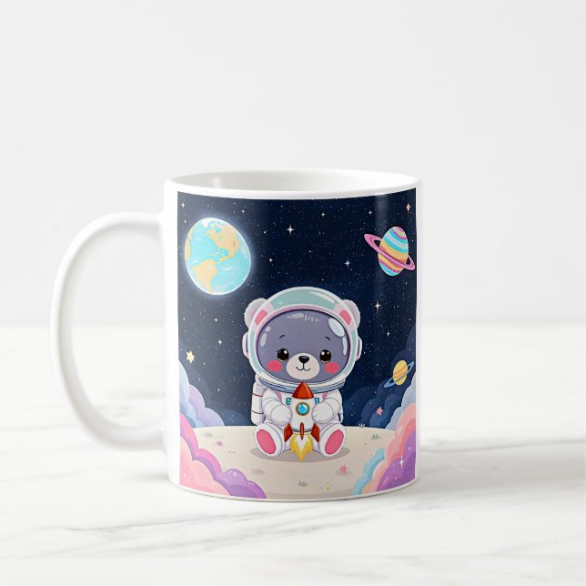 Caneca De Café Urso Astronauta de Cuddles Cósmico (Esquerda)