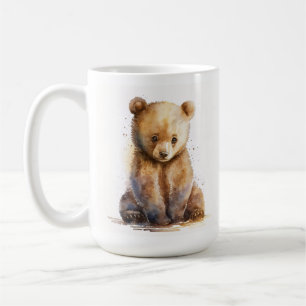 Caneca De Café Urso-Bebê Castanho-De-Cana-De-Cama, Sentado