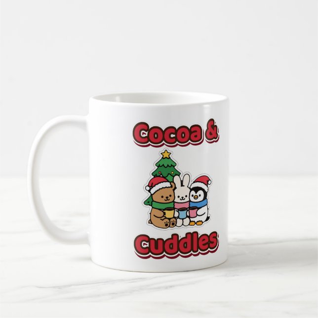 Caneca De Café Urso Bunny Penguin Natal da Cocoa e Cuddles (Esquerda)