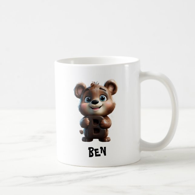 Caneca De Café Urso-Cinto com Letra B (Direita)