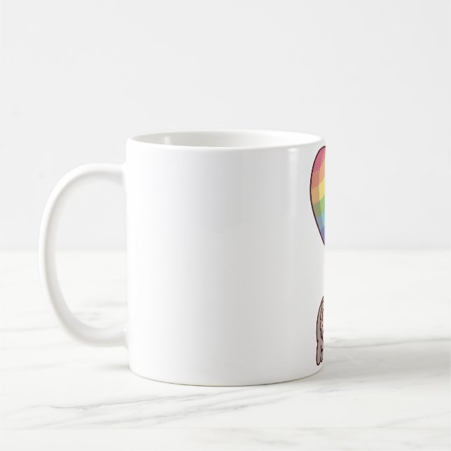 Caneca De Café Urso Coala Fofo e Balão Arco-Íris (Esquerda)