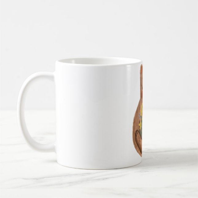 Caneca De Café Urso com Flores (Esquerda)