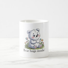 Caneca De Café Urso Corado em um Jardim de Flores