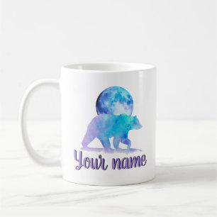 Caneca De Café Urso da Lua Polar.Personalizado Seu Nome