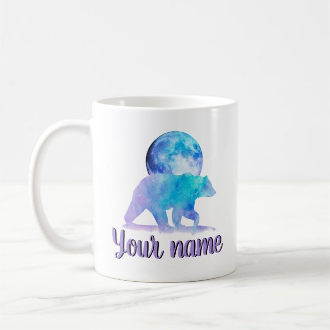 Caneca De Café Urso da Lua Polar.Personalizado Seu Nome (Esquerda)