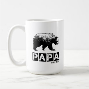 Caneca De Café Urso da papá para o pai 2014, preto do Grunge