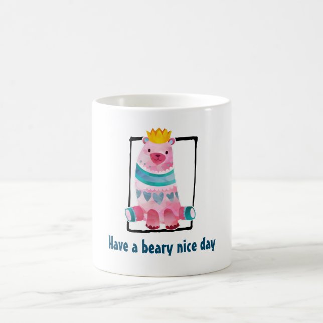 Caneca De Café Urso de Aquarela Bonito Tem Um Belo Dia (Centro)