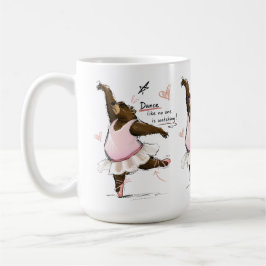 Caneca De Café Urso de Ballet Divertido Dançando como se Ninguém 