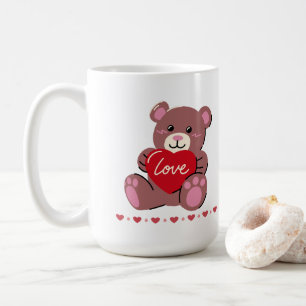 Caneca De Café Urso de Corte do feliz dia de os namorados