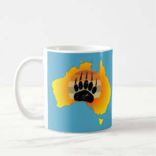 Caneca De Café Urso De Mapas Da Austrália Sunny Com Lugar De Sol