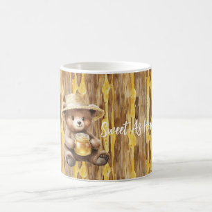 Caneca De Café Urso de Mel Amarelo Dourado