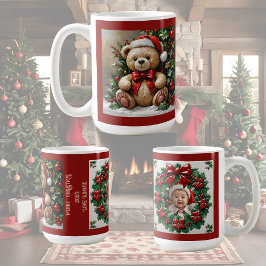Caneca De Café Urso de Natal com Azevinho