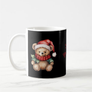 Caneca De Café Urso de Natal em Aquarela